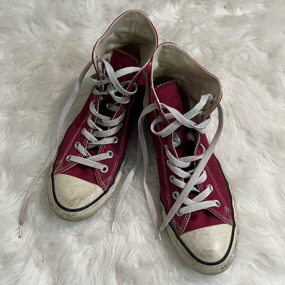 Maroon Converse High Tops
